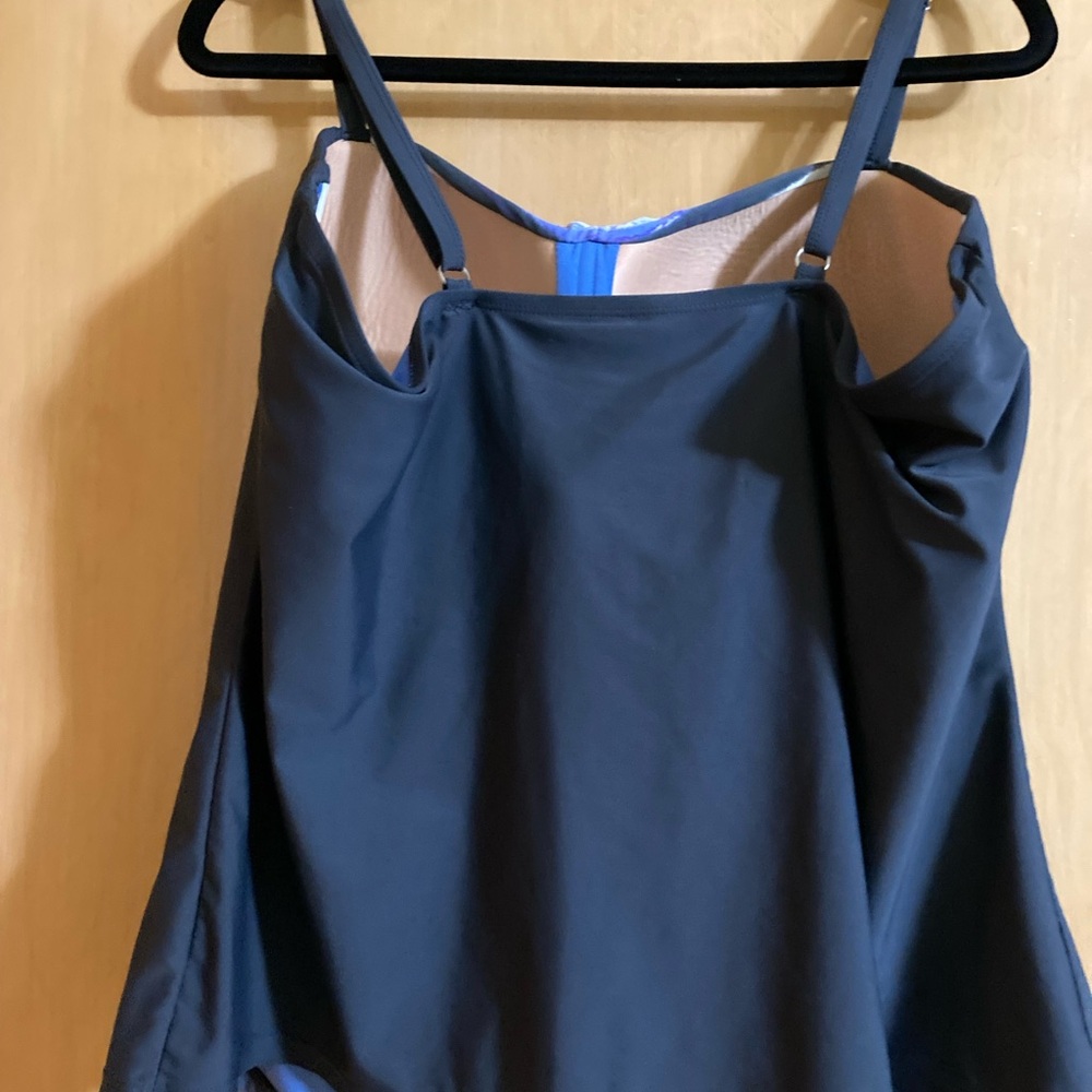 Free Country Blue Tankini 2X colorful with gray 20w/22w , never worn - Picture 5 of 10